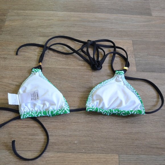 L *Space Green Triangle Bikini Top Sixe Extra Small - Picture 5 of 5
